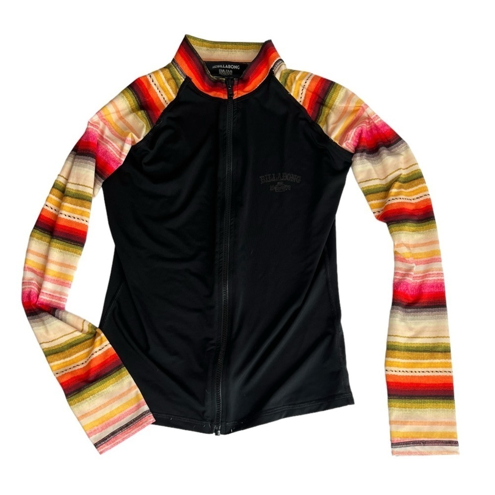 Billabong Core Surf Dayz Long Sleeve Zip Front Rashguard Girls Size Medi…